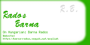 rados barna business card
